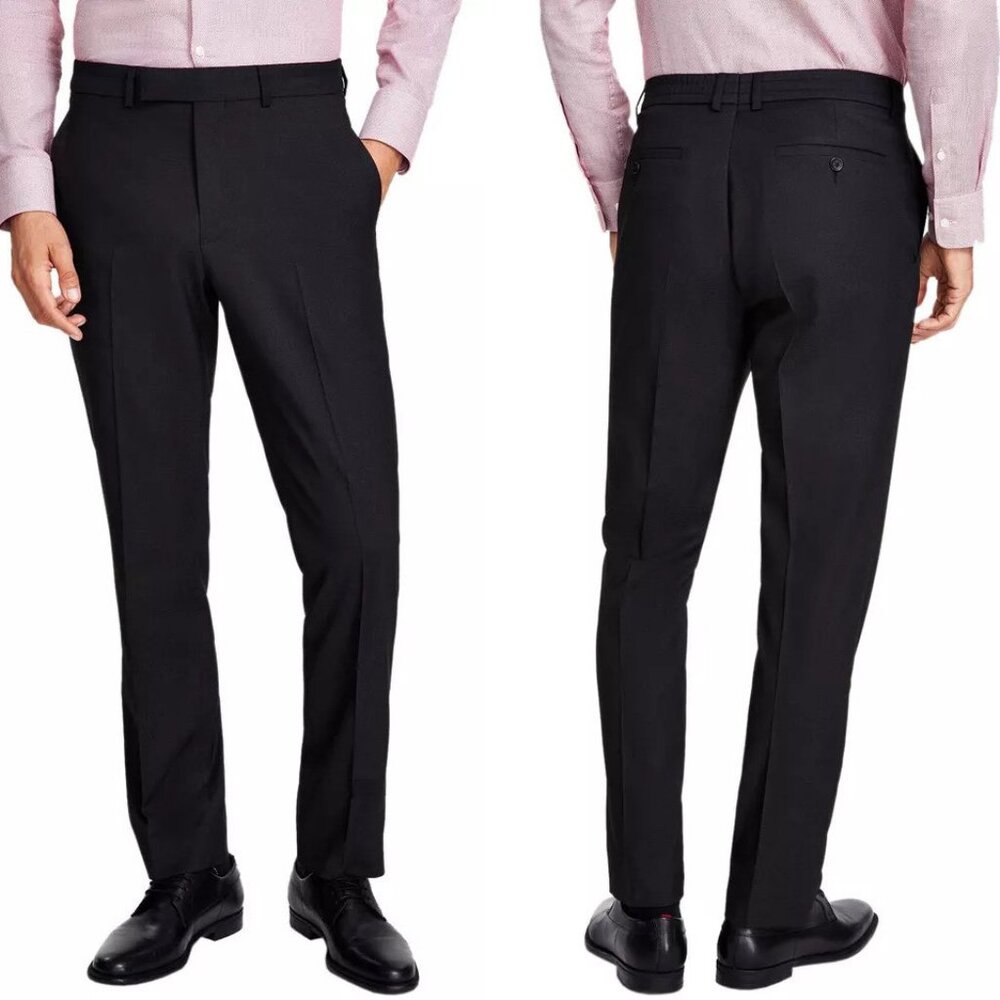 Kenneth Cole Reaction Mens Dress Pants Slim-Fit Mini Check 40W x‎ 32L E02142